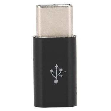 Imagem de ASHATA Adaptador USB tipo C, adaptador micro USB para USB C Micro USB fêmea para USB C conector de conversão macho, carregamento rápido (Preto)