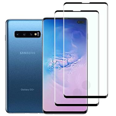 Imagem de Protetor de tela KELOLIN [pacote com 2] cobertura total de vidro temperado para Samsung Galaxy S10 Plus, fácil de instalar [curvado em 3D] [anti-risco] [sem bolhas] compatível com Samsung Galaxy S10 Plus