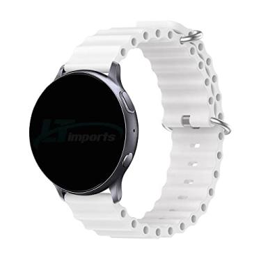 Imagem de Pulseira 20mm Ondas compativel com Samsung Galaxy Watch Active 2 44mm e Active 40mm - Galaxy Watch 3 41mm - Galaxy Watch 42mm - Amazfit Bip - Amazfit GTS - Marca LTIMPORTS (Branco)