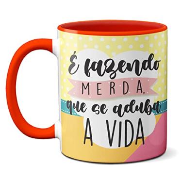 Imagem de Caneca Lhama Fofa É Fazendo Merda Que Se Aduba A Vida (Vermelha)