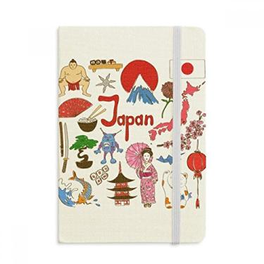 Imagem de Caderno de anotações com a bandeira nacional do Japão Landscap com capa dura em tecido