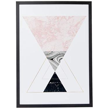 Imagem de Arte Maníacos Quadro Decorativo Geométrico Triângulos Pirâmide - 65x46cm (Moldura em laca preta)
