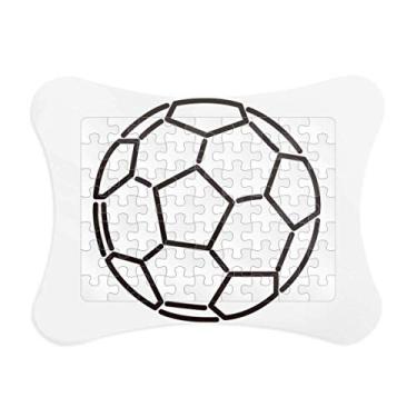 Imagem de Moldura de quebra-cabeça esportiva de futebol americano preta branca para decoração de imagem Enfeite de jogo de quebra-cabeça