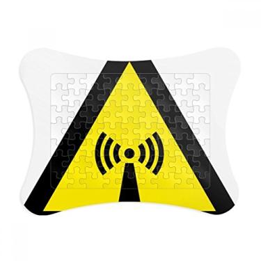 Imagem de Símbolo de aviso, amarelo, preto, radiação, triângulo, moldura de quebra-cabeça decoração de imagem ornamento de jogo