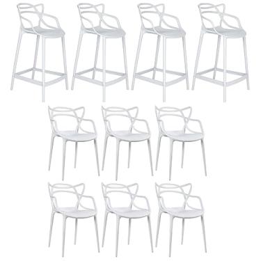 Imagem de Loft7, Kit 6 cadeiras + 4 banquetas médias Masters Allegra