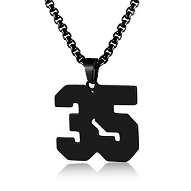 Imagem de HSWYFCJY Colar com números de ouro para homens, pingente de corrente de números de atletas de aço inoxidável, joia esportiva personalizada para meninos, basquete, beisebol, futebol, hóquei no gelo