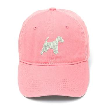 Imagem de Boné de beisebol masculino Fox Terrier bordado algodão lavado, rosa, 7 1/8