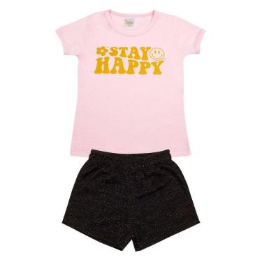 Imagem de Conjunto Infantil Menina Stay Happy Roupa Menina Verão