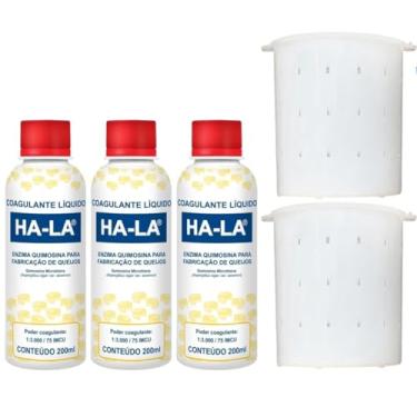 Imagem de Kit Fabricação de Queijos Com 3 Coalhos Coagulantes + 2 Formas Queijo Minas Frescal 500g Para Queijo Caseiro