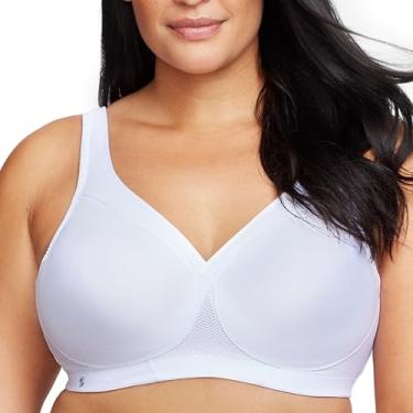 Imagem de Glamorise Sutiã esportivo feminino plus size MagicLift sem aro 1006, Branco, 48I