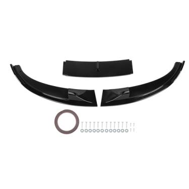 Imagem de Brilluxa 3 unidades para pára-choque dianteiro do carro universal spoiler divisor difusor protetor protetor dianteiro lábio queixo divisor difusor para E60 E61 M5 2005 a 2010 (Nero)