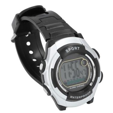 Imagem de Relógio Multifuncional Esportivo 50m, à Prova D'água, Vintage, Unissex, Led, Luminoso, Cronômetro, Alarme, 12/24 Horas, Relógio de Pulso Digital, Corrida, Escalada (SILVER)