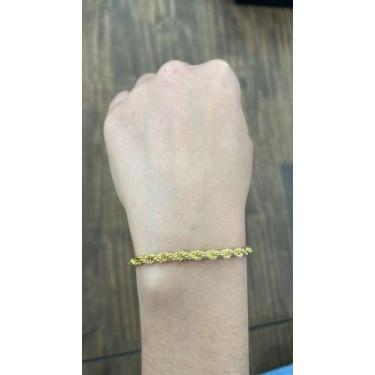 Imagem de Pulseira Ello Baiano 4mm 18 cm feminino banhado a ouro 18k - Hm Joias