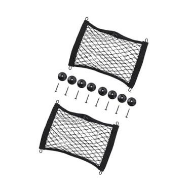 Imagem de Motoforti Conjunto de 2 conjuntos de malha para porta-malas de carro bolsa traseira para assento traseiro de rede elástica organizador bolsa de bolso universal para carro SUV 35 x 25 cm de longa