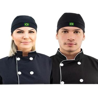 Imagem de Bandana cozinheiro com tiras para amarrar e bandeira - Demorgan Unifor