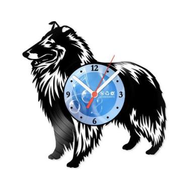 Imagem de Relógio De Parede Disco Vinil Animais - Collie - VAN-060 - Modernarte