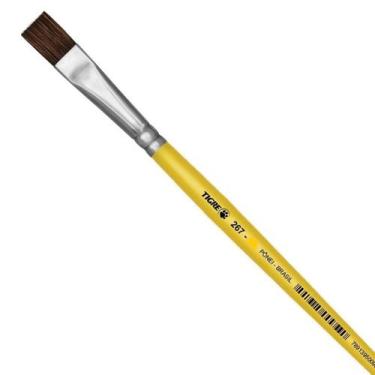 Imagem de Pincel Escolar Chato Nº 10 - Amarelo - 267-10 - Tigre