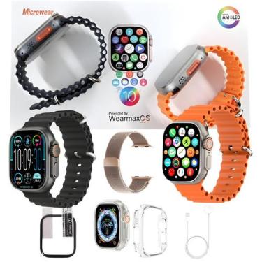 Imagem de Smart Watch W69 Ultra Max Serie 10 Original Nfc Gps Microwear Kit C/Pu