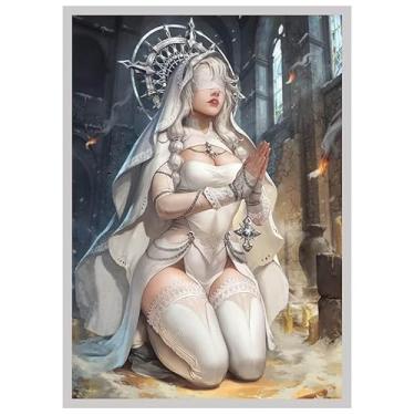 Imagem de Fantasy North - Theresa - Ash Shrine Maiden - 100 capas de cartas colecionáveis TCG foscas lisas - serve para Pokémon Magic MTG Commander e outros jogos de cartas - mangas de baralho (FN128S)