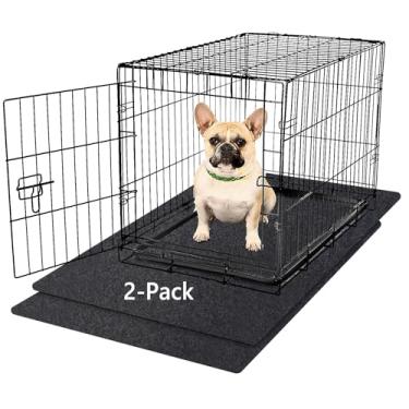 Imagem de NYFITY Forro de tapete para cães Kennel Pad, absorve urina, impermeável, antiderrapante, lavável, almofada de xixi de cachorro para treinamento de canil - sob a gaiola para proteger o chão, design de