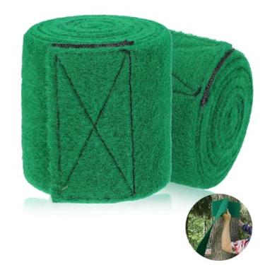 Imagem de Kit protetor de árvore para Slacklines - 200,7 cm x 10,16 cm - 2 peças de envoltório de feltro antiderrapante com tiras de guia antiderrapantes - Perfeito para uso ao ar livre para tirolesas, redes,