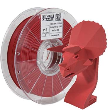 Imagem de Filamento PLA fosco 3D SpiderMaker (PLA+) - Acabamento fosco com cores vibrantes incríveis - Compatível com Bambulabs AMS - PLA de 1,75 mm, 700g, precisão dimensional +/- 0,03 mm (vermelho jujuba)