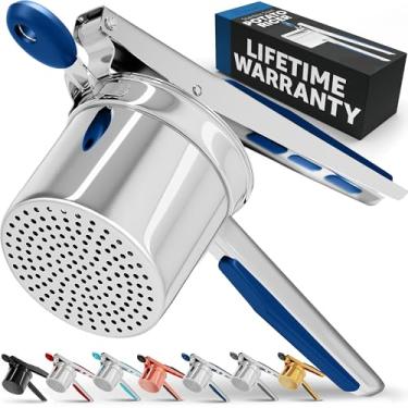 Imagem de Priority Chef Prioritychef grande espremedor de batatas de 15 onças, espremedor de batatas de aço inoxidável resistente e ferramenta de cozinha espremedor, pressione e amasse o dispositivo d