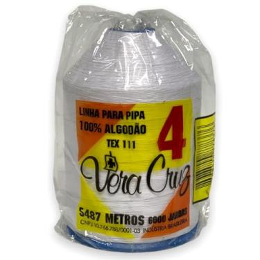 Imagem de Linha Vera Cruz Para Pipas Fio 04 de 6000 Jardas 100% Algodão Tex 111 (Branco)