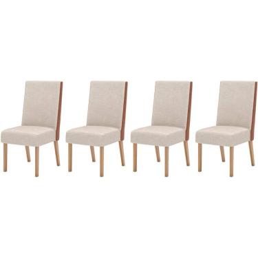 Imagem de Kit 4 Cadeiras Sala Jantar Anne 4 Un Nature/Courano/Linho - Henn