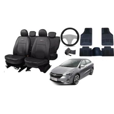 Imagem de Kit capa couro Arrizo 5 2018 a 2022 + tapete antiderrapante - iron tec