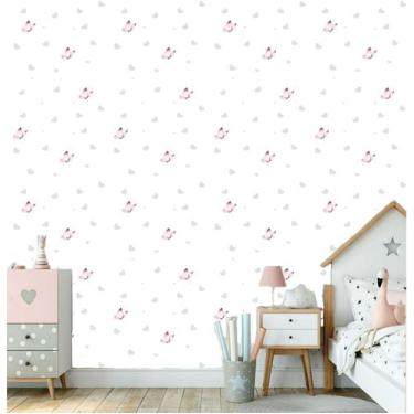 Imagem de Papel De Parede Adesivo Lavável Borboletas Delicadas Quarta Menina - B