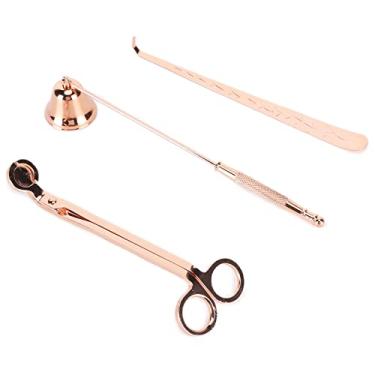 Imagem de Conjunto de Acessórios de Velas, Velas de Vela, Scissor de Vela de Vela de Pavio de Vela Diper Scissor Elegante para Decoração de Quarto para Acessório de Velas (Rose Gold)