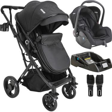 Imagem de Carrinho de Bebe Kiddo Vox II com Bebe Conforto e Base Preto