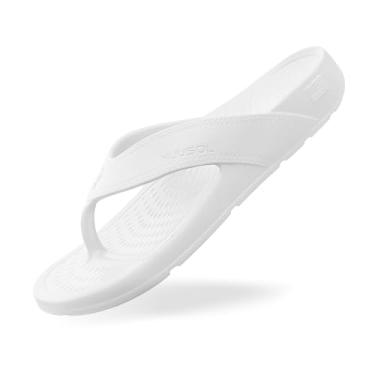 Imagem de NUUSOL chinelos unissex em cascata; calçado para caminhada antiderrapante/fascite plantar; acolchoado macio, leve, suporte do arco e palmilha texturizada, alívio da dor para junta, pescoço e lesões nas costas, White Water, 6 Women/5 Men