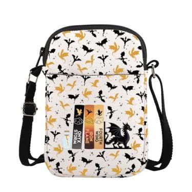 Imagem de Fourth Wing Bolsa transversal Basgiath War College Presente para amantes de livros Dragon Rider presente Bookish Gift Bookish Handle Bag, CB, FW Book Mini