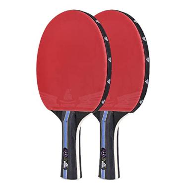 Imagem de Raquete de tênis de mesa Raquete profissional de tênis de mesa com 2 raquetes, 6 bolas e estojo portátil, jogo externo ou interno (cor: B2, tamanho)
