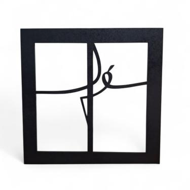 Imagem de Placa Decorativa Palavra Fé em Mdf Cor Preto 19 cm