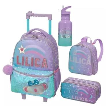 Imagem de KIT ESCOLAR LILICA RIPILICA MAKE W: BOLSA CARRINHO SEM ALÇA, GARRAFA, LANCHEIRA E ESTOJO DUPLO 100% ORIGINAL