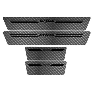 Imagem de Kit Soleira Protetora Porta Premium Black Carbono - Etios  - Jhow Ades