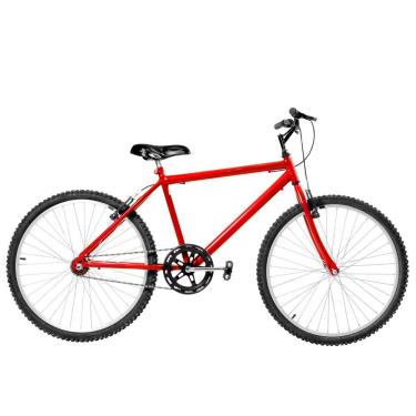 Imagem de Bicicleta Masculina Aro 26 Mtb Alumínio Natural Cor Vermelha