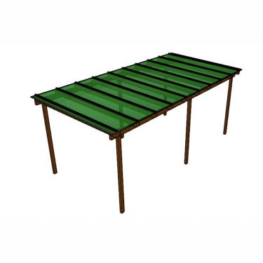 Imagem de Kit Policarbonato Verde 6mm 6,00m X 2,00m - Perfis Naturais