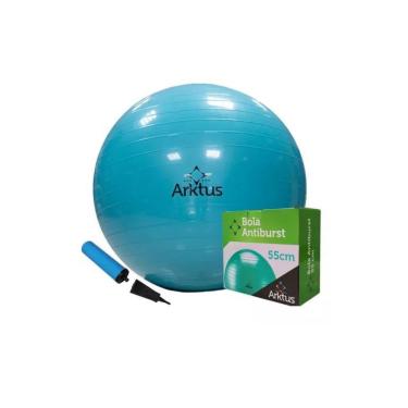 Imagem de Bola Suíça Para Pilates Com Bomba De Ar Anti-burst - Arktus Azul - 55cm