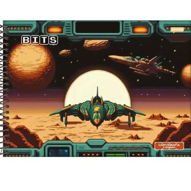 Imagem de Caderno De Cartografia E Desenho Espiral Capa Dura Bits 80 Folhas Jandaia Estampa 2