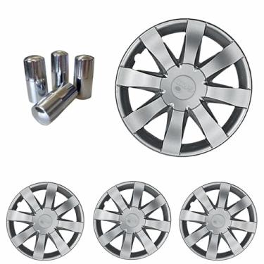 Imagem de Jogo Calota Aro 15 Sandero Logan 2015 2016 + Selo Resinado + Tampa Ventil Cromada