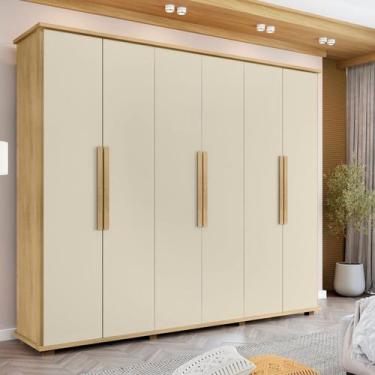 Imagem de Guarda Roupa Casal Canadá 6 Portas com 4 Gavetas Internas - RV Móveis