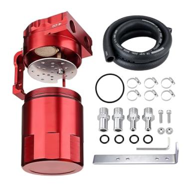 Imagem de EVIL ENERGY Lata de captura de óleo, lata de óleo perplexo de 300 ml com kit de mangueira de combustível de identificação de 5/20.3 cm, tanque separador de óleo de ar de alumínio universal pode ser