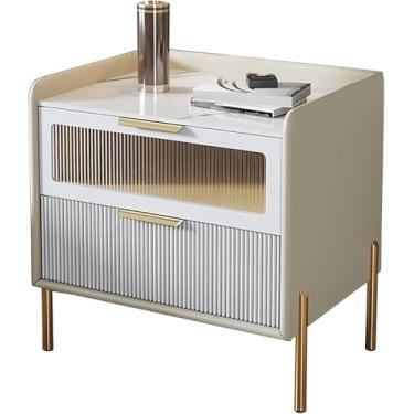 Imagem de Mesa De Cabeceira Nightstds Mid-century Modern Mesa De Cabeceira Cama Std Com Gavetas, Mesas Laterais Modernas De Luxo Night Std Armário Organizador Móveis Cômoda Para, Green, 48x40x50cm