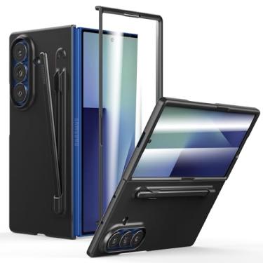 Imagem de Foluu Capa Slim Fit para Samsung Galaxy Z Fold 7 com suporte para caneta e protetor de tela frontal integrado, capa protetora de PC ultrafina fosca para Samsung Galaxy Z Fold7 5G 2025 (preto)