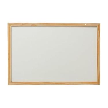 Imagem de Quadro Branco 100X70 Moldura em Madeira Escolar Grande Lousa Branca Bem Lisinha e Fácil de Apagar