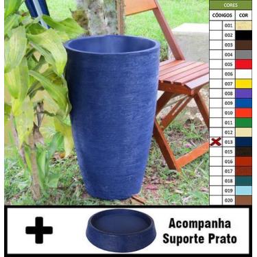 Imagem de Kit Vaso Planta + Prato 65x40 Oval Moderno Polietileno - BGPLASTICOS, 